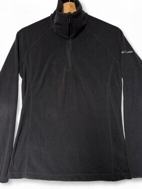 Columbia Sweatshirt Womens Size S Black Glacial IV Half Zip Lightweight Fleece